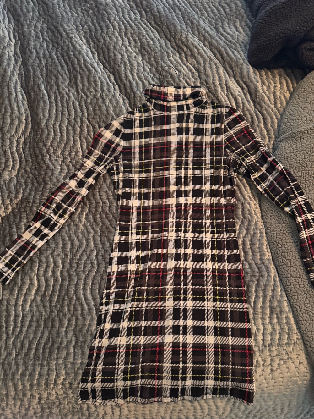 Alice + Olivia Black, White & Red Plaid Mini Dress